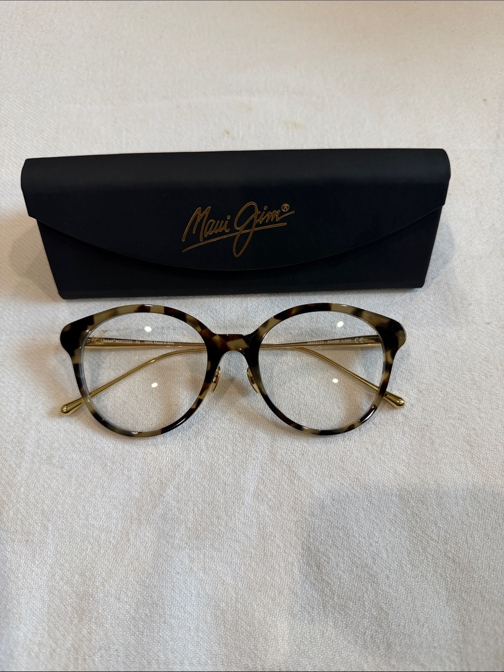 Maui Jim Women's Tortoise & Gold Round Eyeglasses